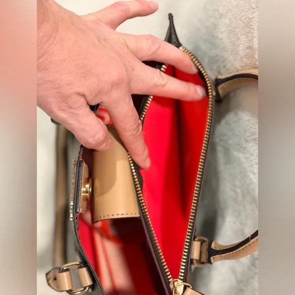 Guess Brown Monogram Mini Satchel Crossbody - Picture 13 of 15